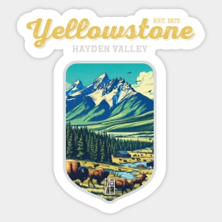 USA - NATIONAL PARK - YELLOWSTONE Hayden Valley -11 Sticker